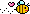 mini animated bumble bee in love