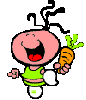 Bubblegum girl with carrot