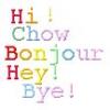 Hi,Chow, Bonjour, Hey, Bye