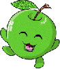 happy green apple