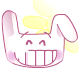 cute kawaii big bunny smiley