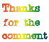 Rainbow text saying thank you 