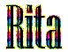 Rita (colorful glitter Script)