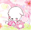 cute kawaii pink puppy