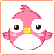 cute kawaii pink bird