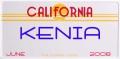 California Tag~KENIA