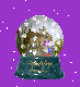 Easter bunny in a snowglobe