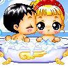 cute couple in tub