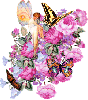 fairy sitting on flowers with butterflys