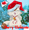 Anime Christmas Cat (with snowfall effect)- Merry Christmas