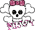Missy-skull,dark pink bow