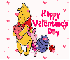 Pooh & Piglet (with floating hearts)- Happy Valentine's Day