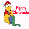 Pooh with Christmas List- Merry Christmas