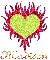 Madison Flaming Heart (Red & Lime)
