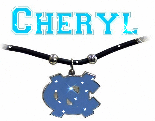 Carolina Tarheels Logo Necklace (with sparkles)- Cheryl