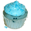 Blue Cute Cupcake