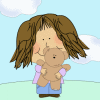 little girl with teddy
