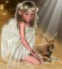 little angel with a fawn