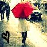 a  girl with an umbrella