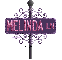 purple pink street sign melinda LN