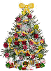 Christmas Tree with Roses/ yellow trim