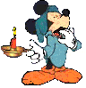 mickey holding a candle