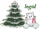 Cat with Xmas tree and Ingrid name