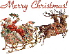 Santa and His Sleigh with Merry Christmas greeting