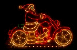 Santa with motorcycle animated