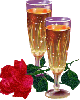 Martini Glasses with Rose