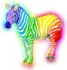 Glowing Rainbow Zebra
