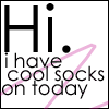 Hi. I have cool socks on today