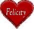 red heart with name Felicity