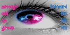 blue and pink eye