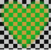 Green Checker Heart
