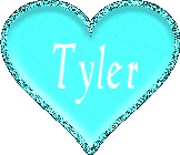 green heart with name Tyler