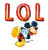 Mickey laughing