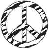 zebra skin peace sign