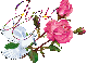 White dove with pink roses - Jirzie