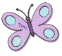 Violet Glitter Butterfly