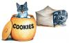 A KITTY IN A COOKIE JAR AND ONE IN A BROWN BAG