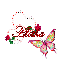 Name with big butterfly and diamond hearts