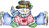 Cute Snowman Wearing Iceskates