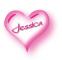 pink heart with name Jessica