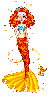 Red-headed mermaid with sea horse!