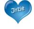 blue heart with name Jirzie