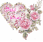 Pink Flower with Heart - Hugs - Loida