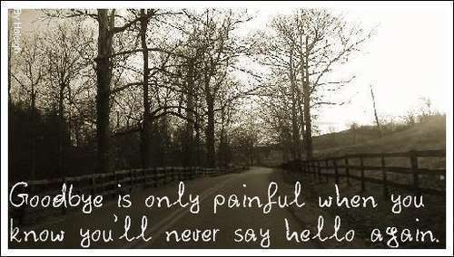 good bye is so painful ...