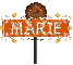 orange turkey street sign marie