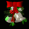 christmas bells with mistletoe